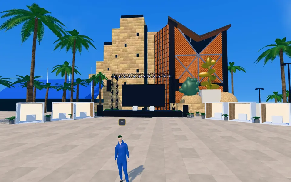 The event square rebuilt in 3D
